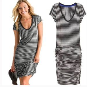 Athleta Topanga Gray Stripe T-Shirt Dress XS